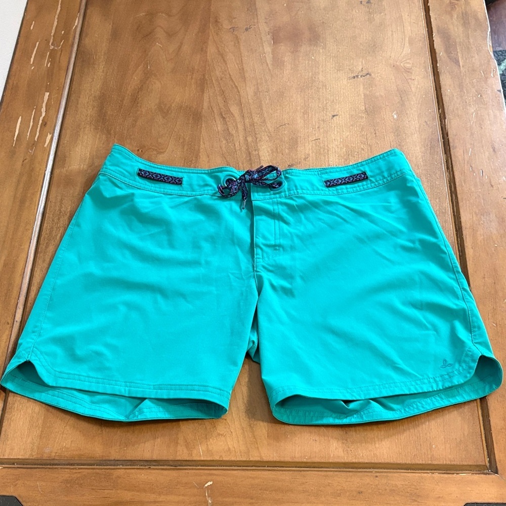 Prana Turquoise Swim Board Shorts Size Large